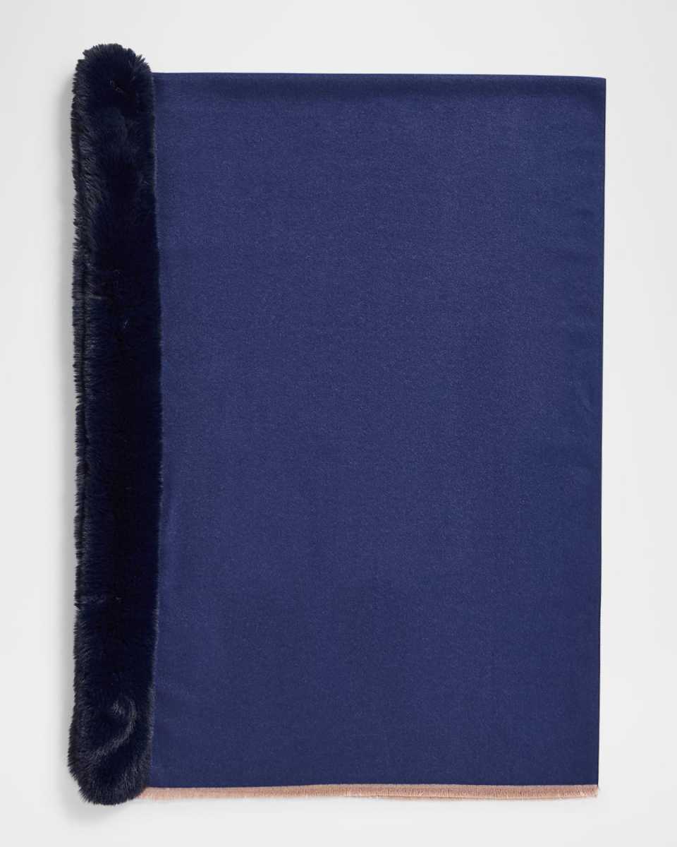 Leopard Faux Fur Trim Scarf